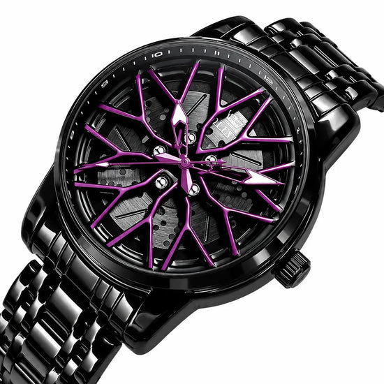 Spinning Skeleton Luminous Stainless Steel Watch Inspirational Watches