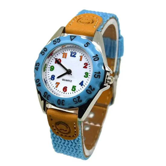 Colorful Number Kids watch Fabric Strap Inspirational Watches