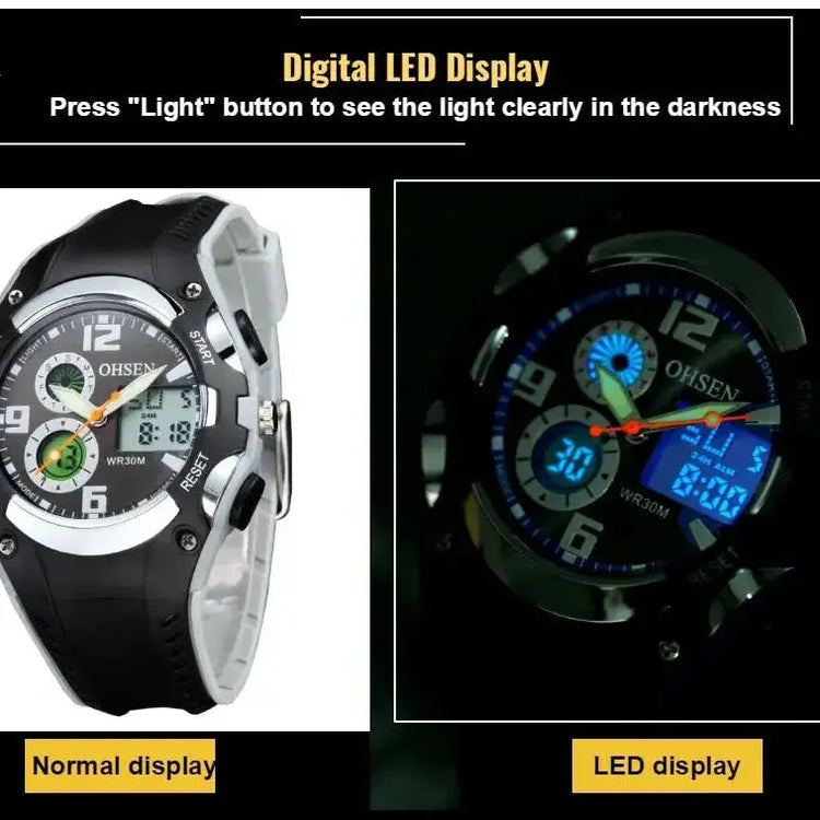 Fashion Digital LED Analog Kids Watch Inspirational Watches