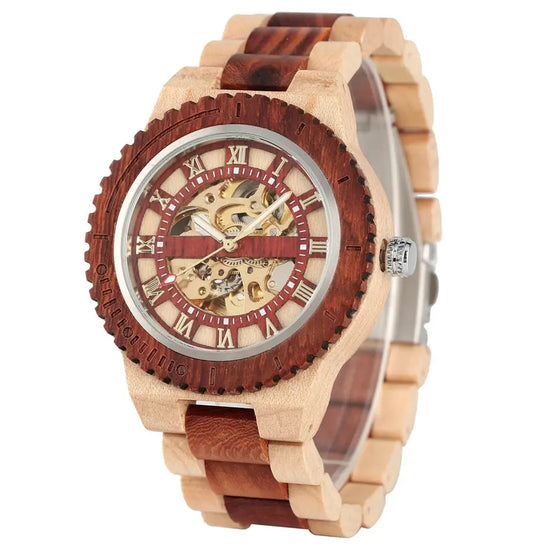 Automatic Wooden Skeleton Watch - Inspirational Watches