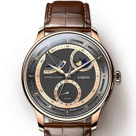 Moon Phase Mechanical Automatic Water Resistant Inspirational Watches