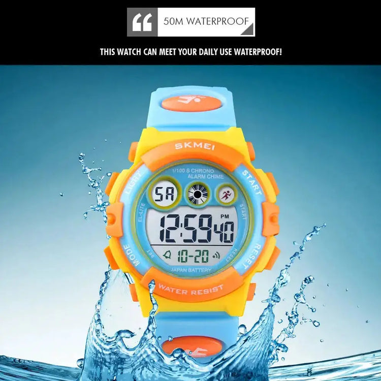 50M Waterproof LED Digital Kids Sports Watch Inspirational Watches