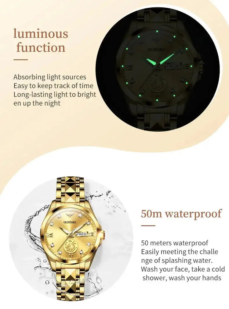Gold Phoenix Women Luxury Swiss Certified Automatic Mechanical Watch - Inspirational Watches