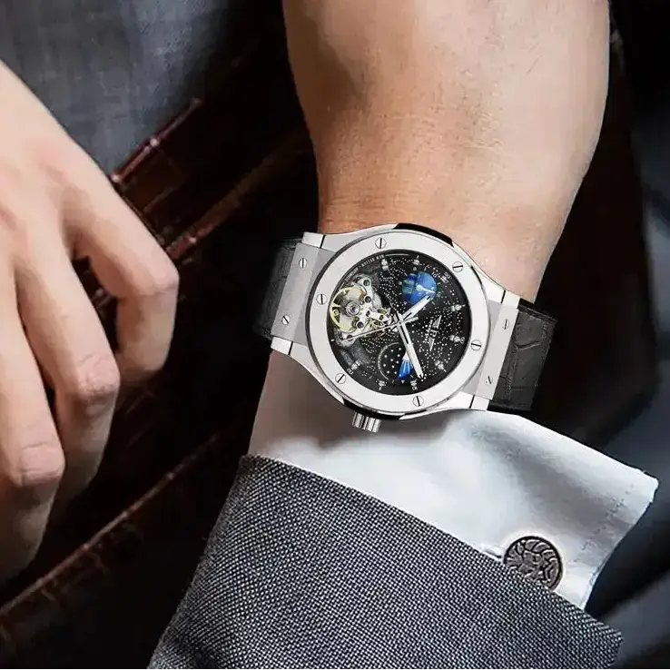 Moon Phase Automatic Luxury Fashion Business Watch Inspirational Watches