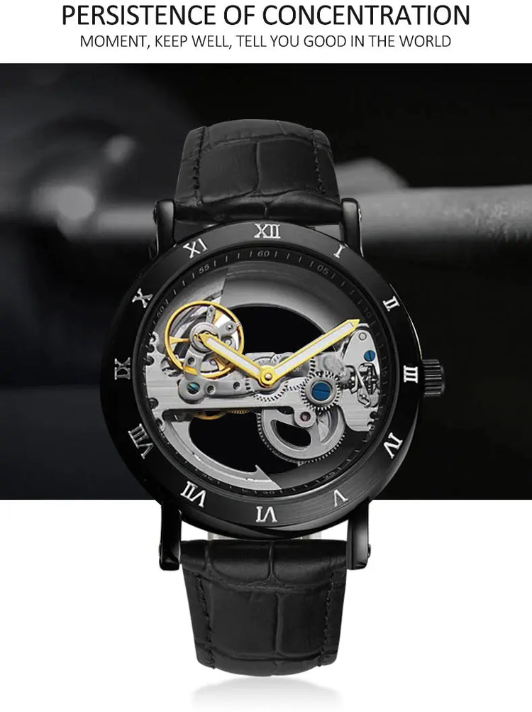 Skeleton Automatic Mechanical Wristwatch Inspirational Watches