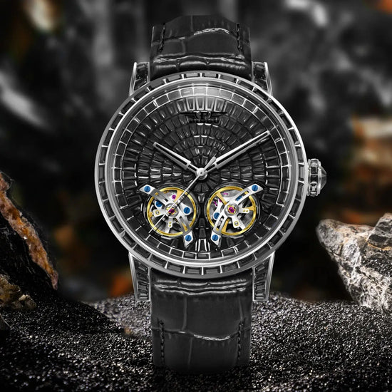 2026 PINDU Design New 46MM Diamond Mechanical Watch Men Top Luxury Double Flying Wheel Watch Sapphire Glass Waterproof Watch MEN Inspirational Watches
