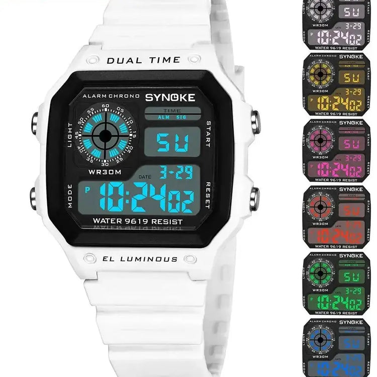 Digital Sports Luminous Multifunction Waterproof watch Inspirational Watches