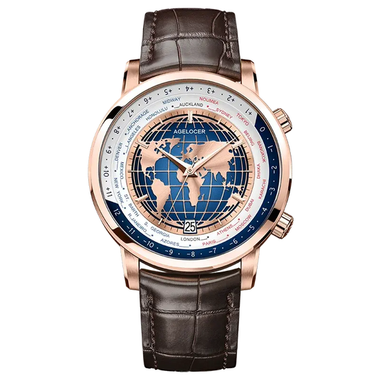 World Time Luxury Business Formal Automatic Mechanical Inspirational Watches