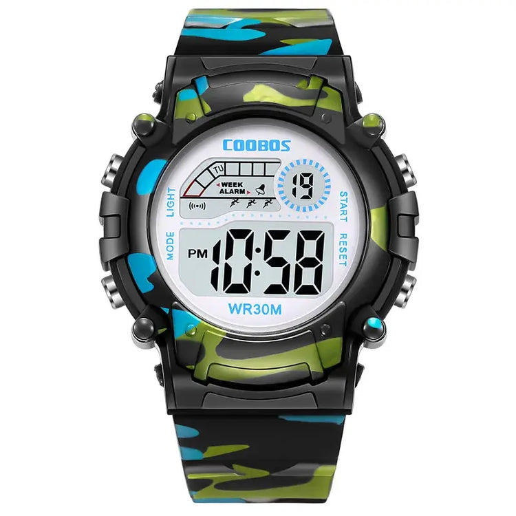 Waterproof Luminous Sport LED Digital Watches for Kids Inspirational Watches