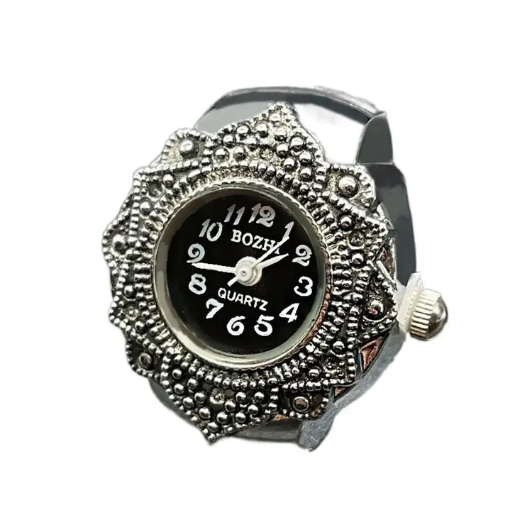 New Jewelry Clock Fashion Round Quartz Finger Rings Elastic Stretchy Rings Ring Watch Digital Watch Inspirational Watches