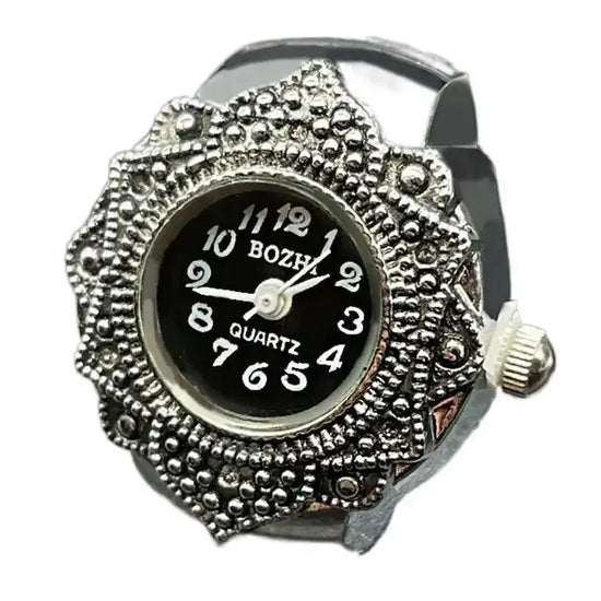 New Jewelry Clock Fashion Round Quartz Finger Rings Elastic Stretchy Rings Ring Watch Digital Watch Inspirational Watches