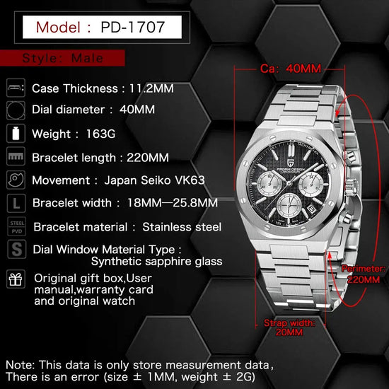 Sapphire Crystal Luminous Stainless Steel 200m Waterproof Watch - Inspirational Watches