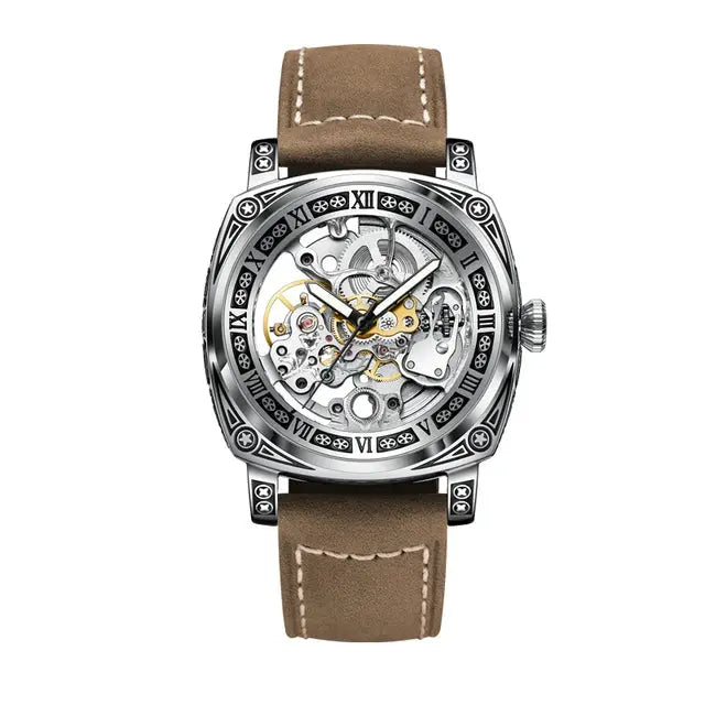 Skeleton Mechanical Engraved Watch Inspirational Watches