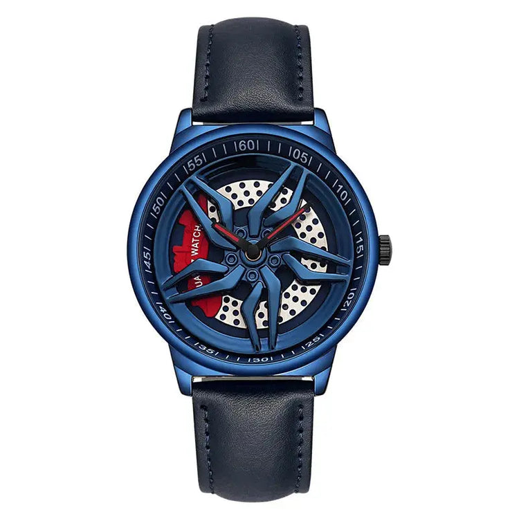 Rotating Dial Waterproof Car Wheel Watch Men Quartz Sport Steel Clock Creative Rim Hub Wheel Wristwatch Relogio Masculine Inspirational Watches