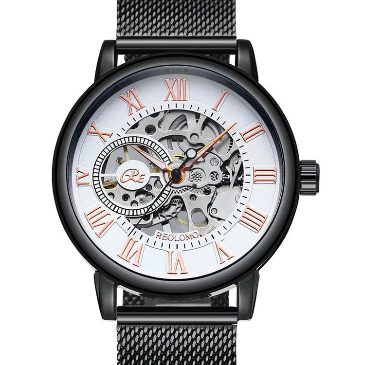 Luxury Fashion Skeleton Mechanical Hand Wind Watch for Men Inspirational Watches