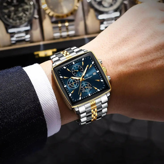 POEDAGAR Business Quartz Man Wristwatch Stainless Steel Waterproof Luminous Men Clock Chronograph Date Sport Men&