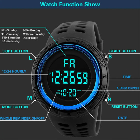 Digital Waterproof Casual Luminous sport watch - Inspirational Watches