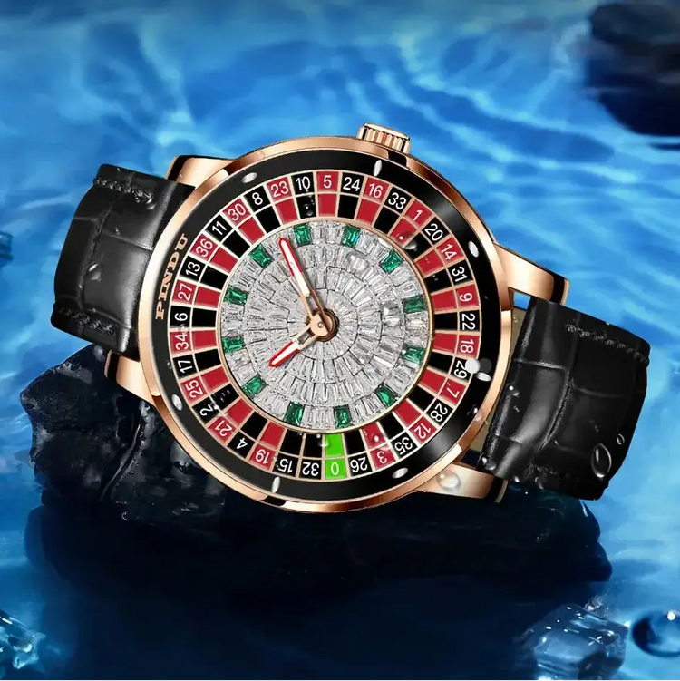 Design Automatic Mechanical Watch Movement Rotating Dial Roulette Watch - Inspirational Watches