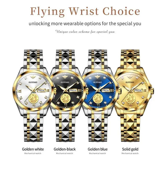 Gold Phoenix Women Luxury Swiss Certified Automatic Mechanical Watch - Inspirational Watches