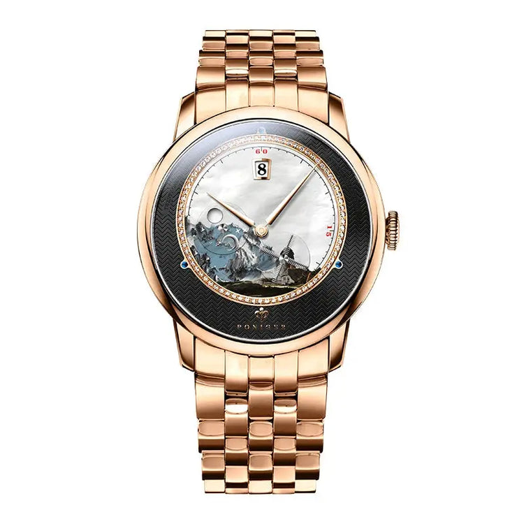 Original Painting Dial automatic Sapphire Crystal Glass Watch - Inspirational Watches