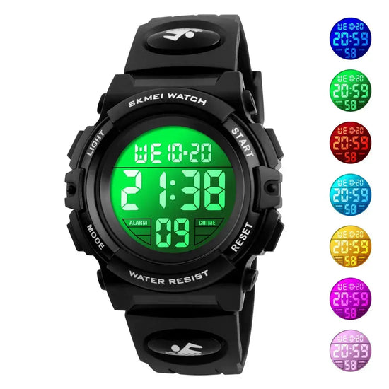 LED light Display Digital Alarm Clock 5Bar Waterproof Kids Sports Watch Inspirational Watches
