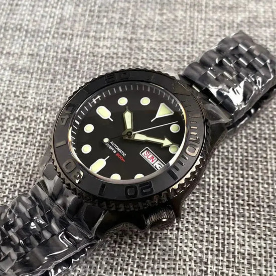Domed Sapphire Glass NH36 Automatic Movement 200m Waterproof 120 Clicks Black Green Luminous Watch - Inspirational Watches