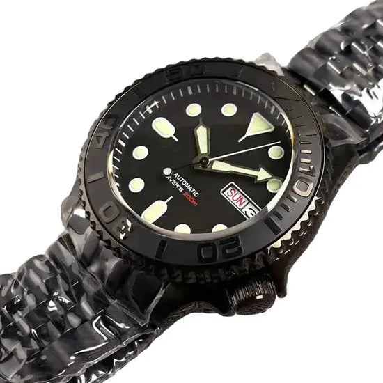 Domed Sapphire Glass NH36 Automatic Movement 200m Waterproof 120 Clicks Black Green Luminous Watch - Inspirational Watches