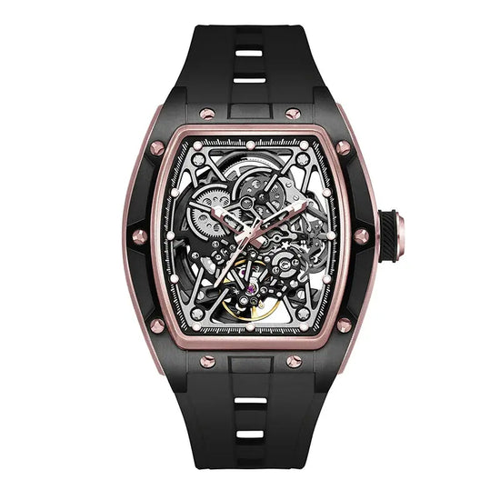 Automatic Waterproof Fashion Sport Skeleton Analog Mechanical Watch for Men Inspirational Watches