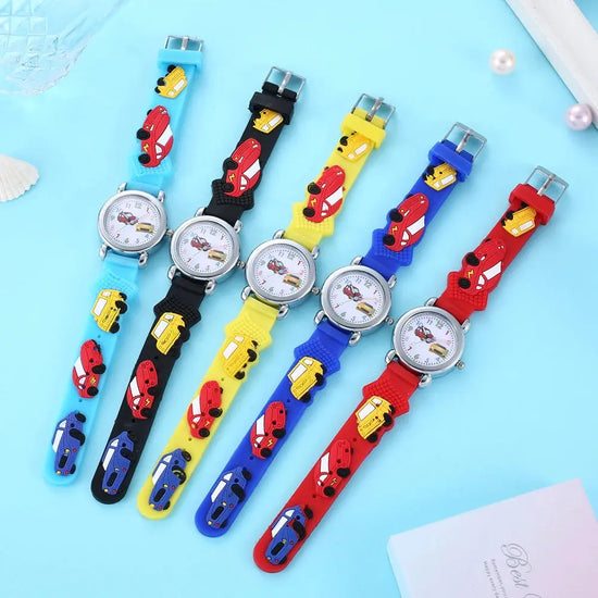 Cute Silicone Car Pattern Kids Watch Inspirational Watches