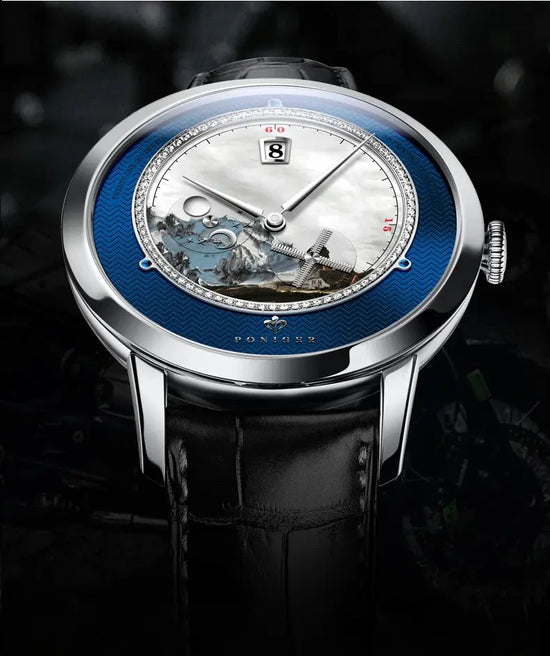 Original Painting Dial automatic Sapphire Crystal Glass Watch - Inspirational Watches