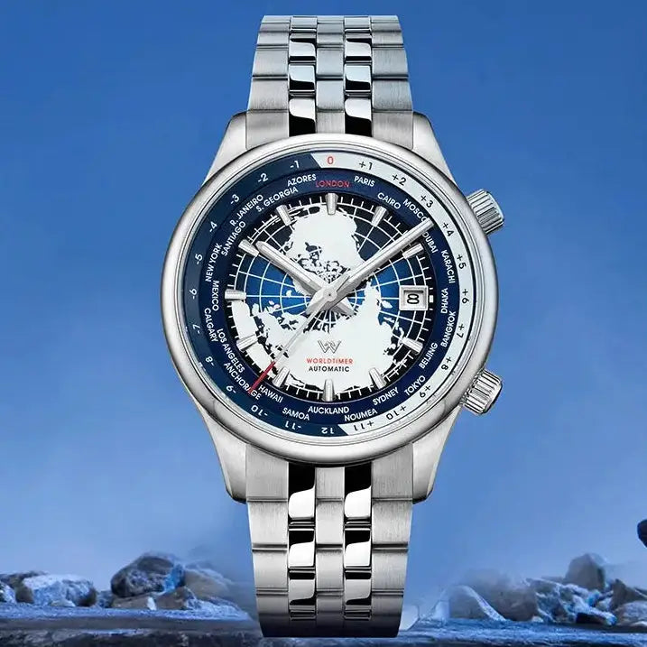 WM Watch Automatic Mechanical Men Watches High Quality Sapphire World Time Original Recognized Brand Welly Merck Watch Man WM057 Inspirational Watches