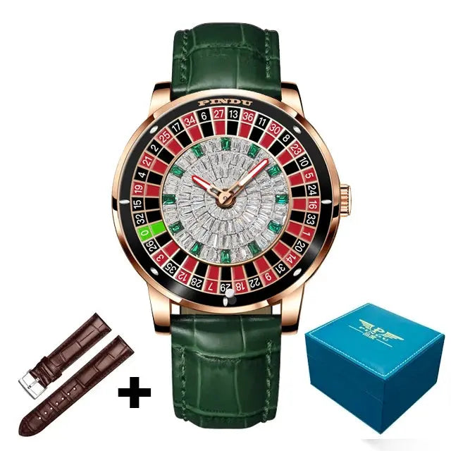 Design Automatic Mechanical Watch Movement Rotating Dial Roulette Watch - Inspirational Watches