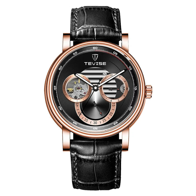 Automatic Mechanical Skeleton Watch Leather Strap Inspirational Watches