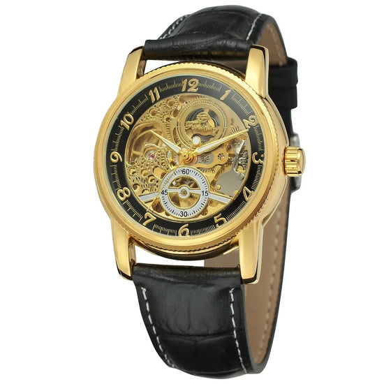 2026 Designer Luxury FORSINING Classic Mechanical Skeleton Man Watches Automatic Movement Clock Waterproof Leather Wristwatch Inspirational Watches