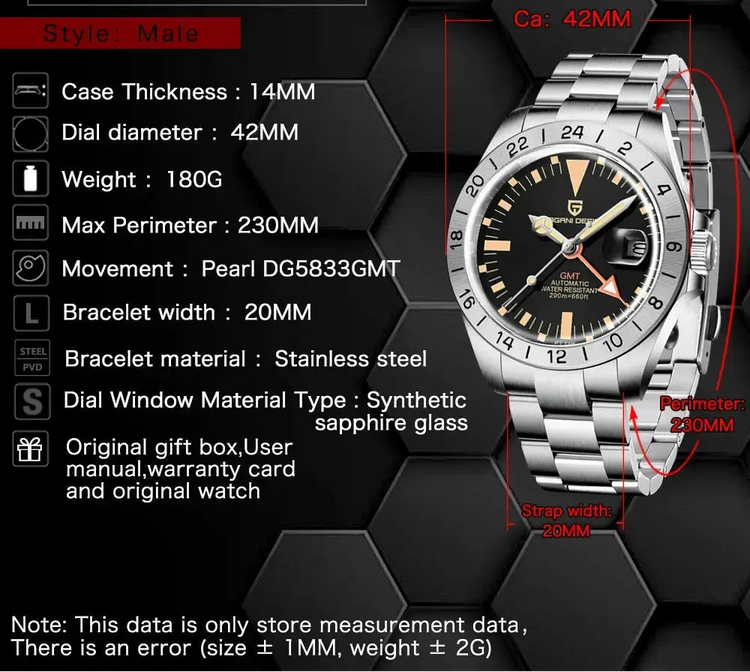 Luxury Automatic Mechanical Wristwatch Stainless Steel Retro 42mm Sapphire Waterproof - Inspirational Watches