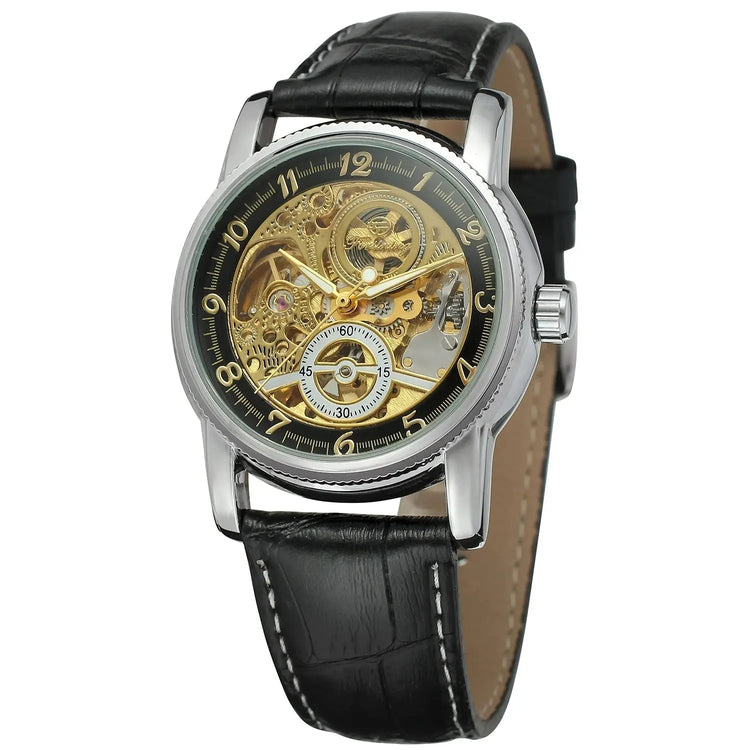2026 Designer Luxury FORSINING Classic Mechanical Skeleton Man Watches Automatic Movement Clock Waterproof Leather Wristwatch Inspirational Watches
