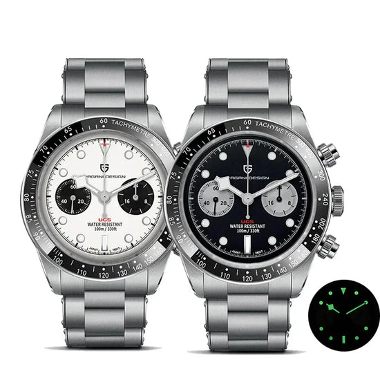 Panda Retro Sport Chronograph Luxury Quartz Watch For Men Sapphire mirror 10Bar Waterproof - Inspirational Watches