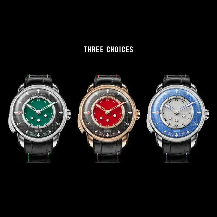 Dice game Automatic Mechanical 2.5MM Micro-carving Cambered Inspirational Watches