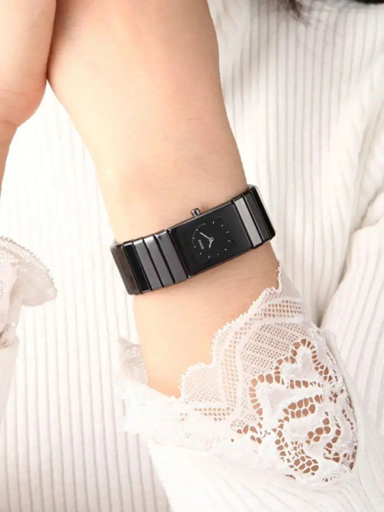 Black Ceramic Square Ladies Watch Inspirational Watches