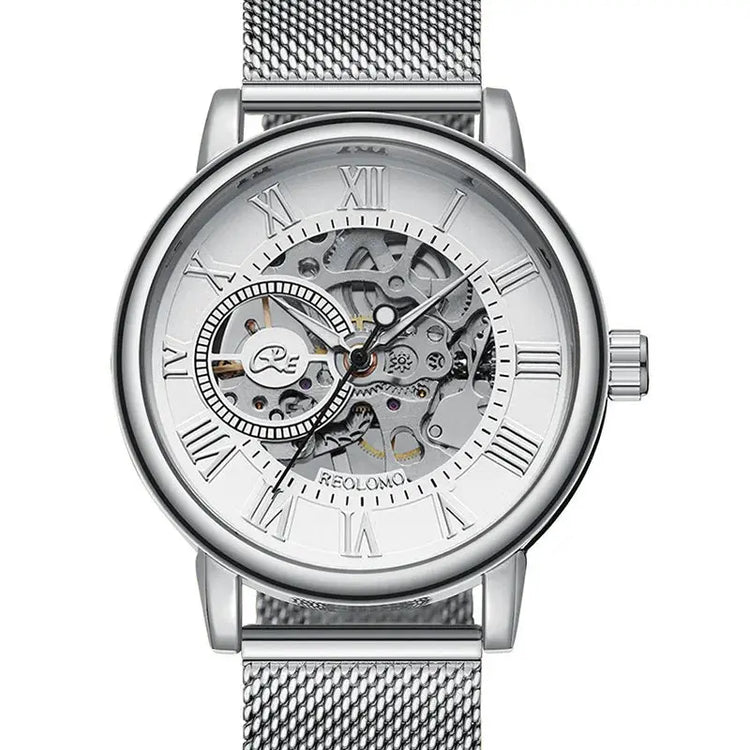 Luxury Fashion Skeleton Mechanical Hand Wind Watch for Men Inspirational Watches