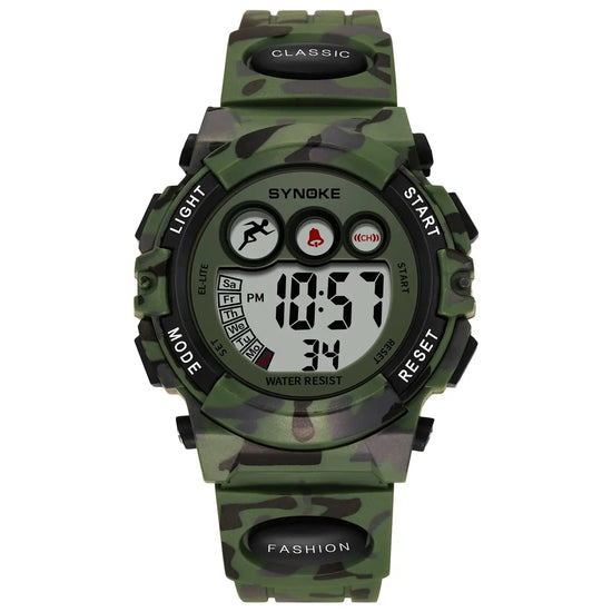 Kids Digital Sports Watch in Camouflage Green (Style 2)
