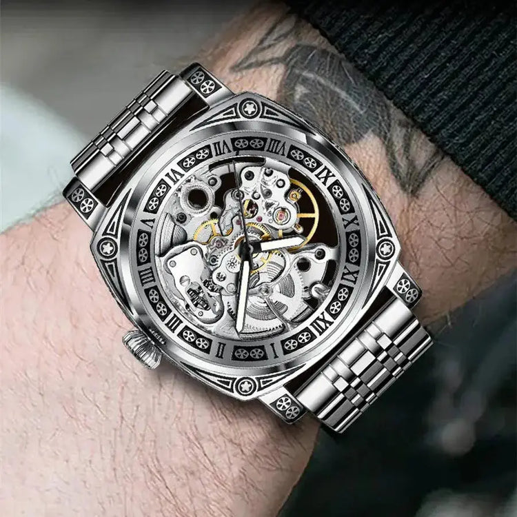 Skeleton Mechanical Engraved Watch Inspirational Watches