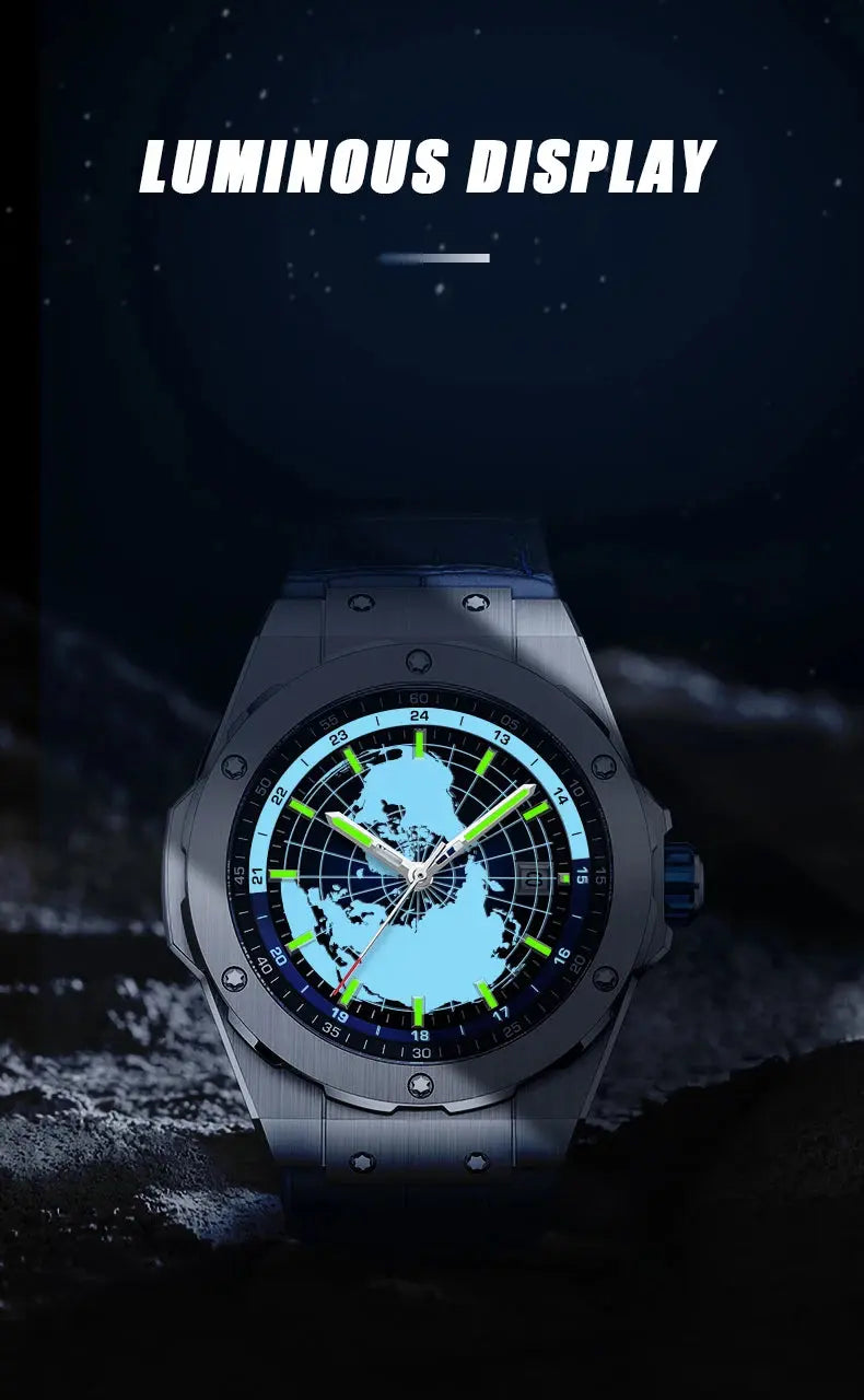 World Time Business Automatic Mechanical Inspirational Watches