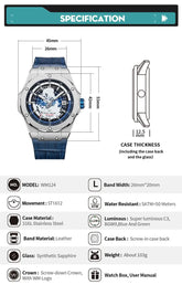 World Time Business Automatic Mechanical Inspirational Watches