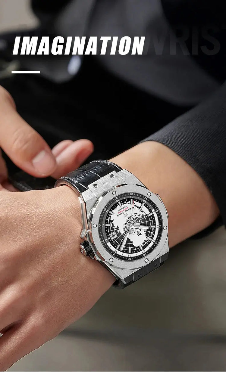 World Time Business Automatic Mechanical Inspirational Watches
