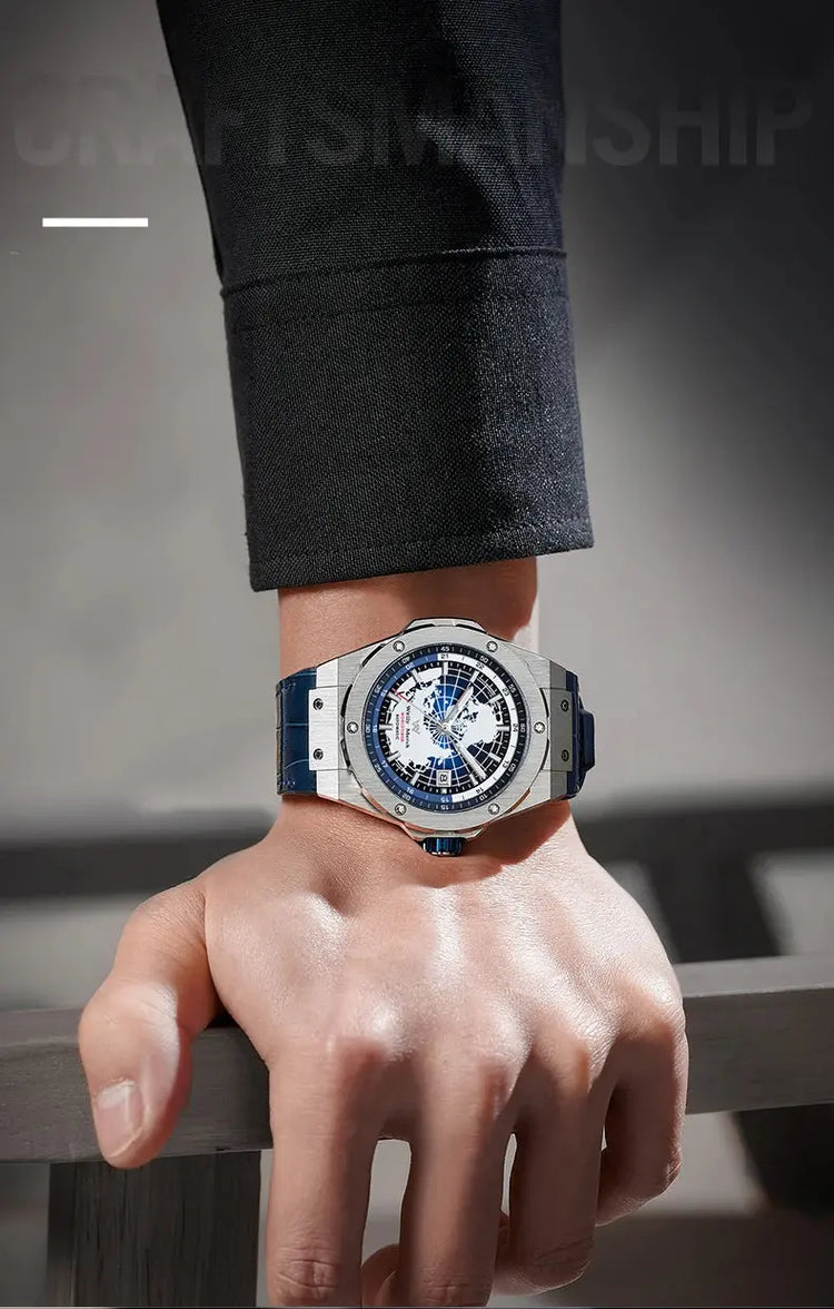 World Time Business Automatic Mechanical Inspirational Watches