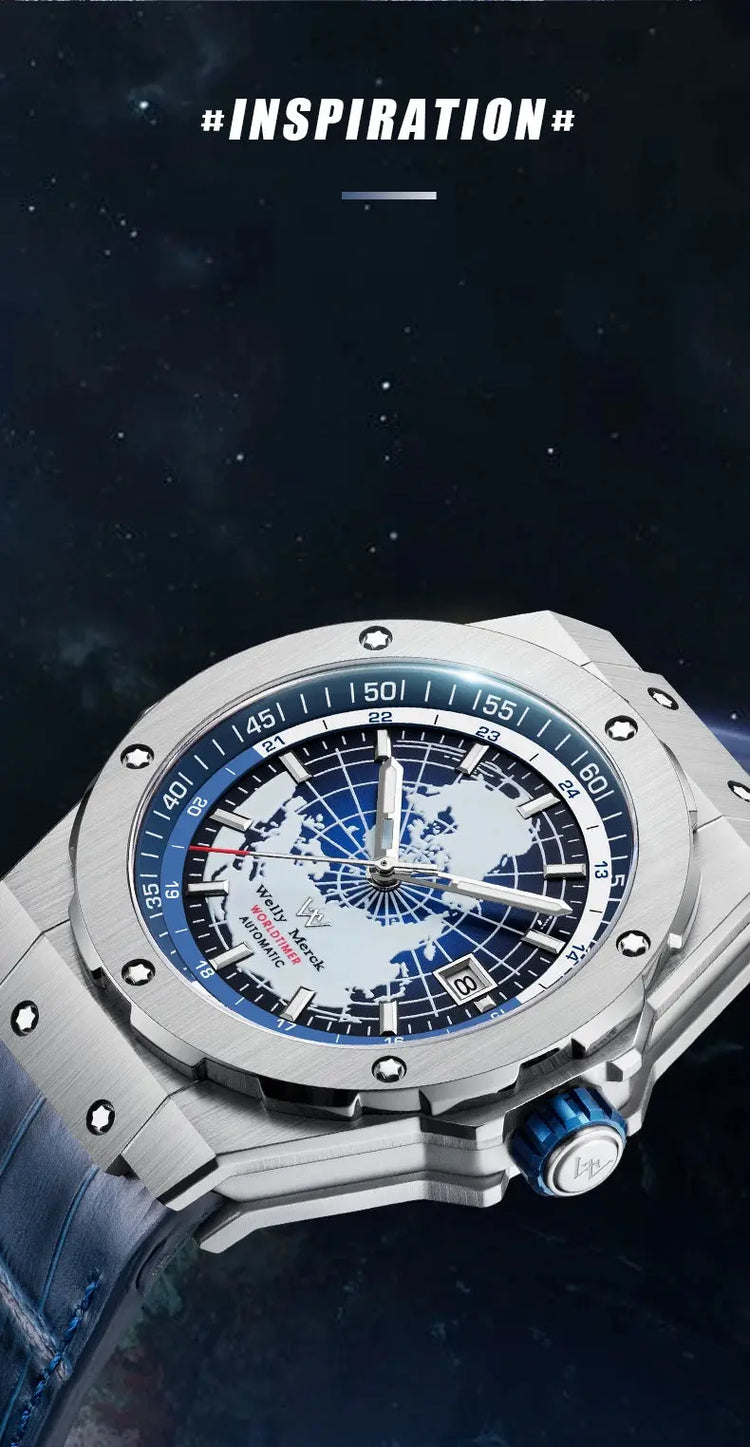 World Time Business Automatic Mechanical Inspirational Watches