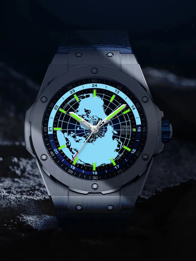World Time Business Automatic Mechanical Inspirational Watches