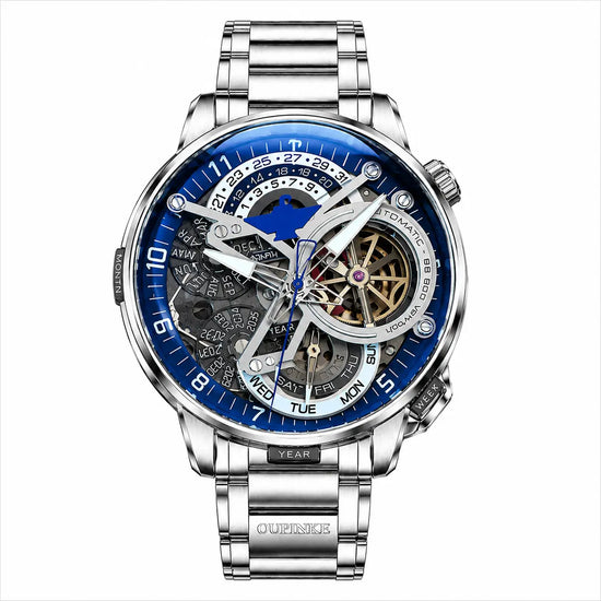 Automatic Skeleton Calendar Watch – Sapphire Crystal & 316L Steel