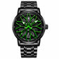 Spinning Skeleton Luminous Stainless Steel Watch